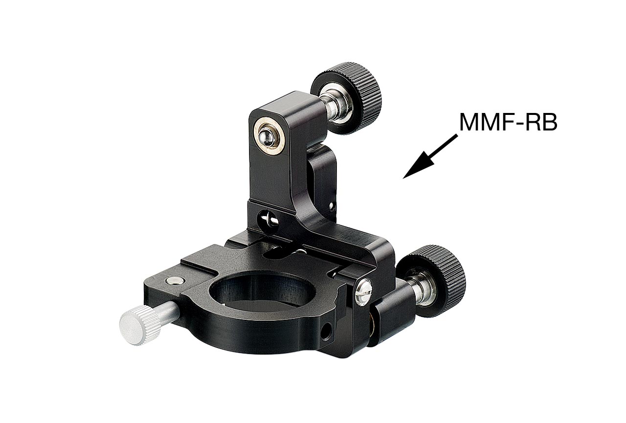 MMFS-RB-k. Малый откидной юстируемый держатель для оптики с винтами с круглыми ручками, правый. В откинутом положении