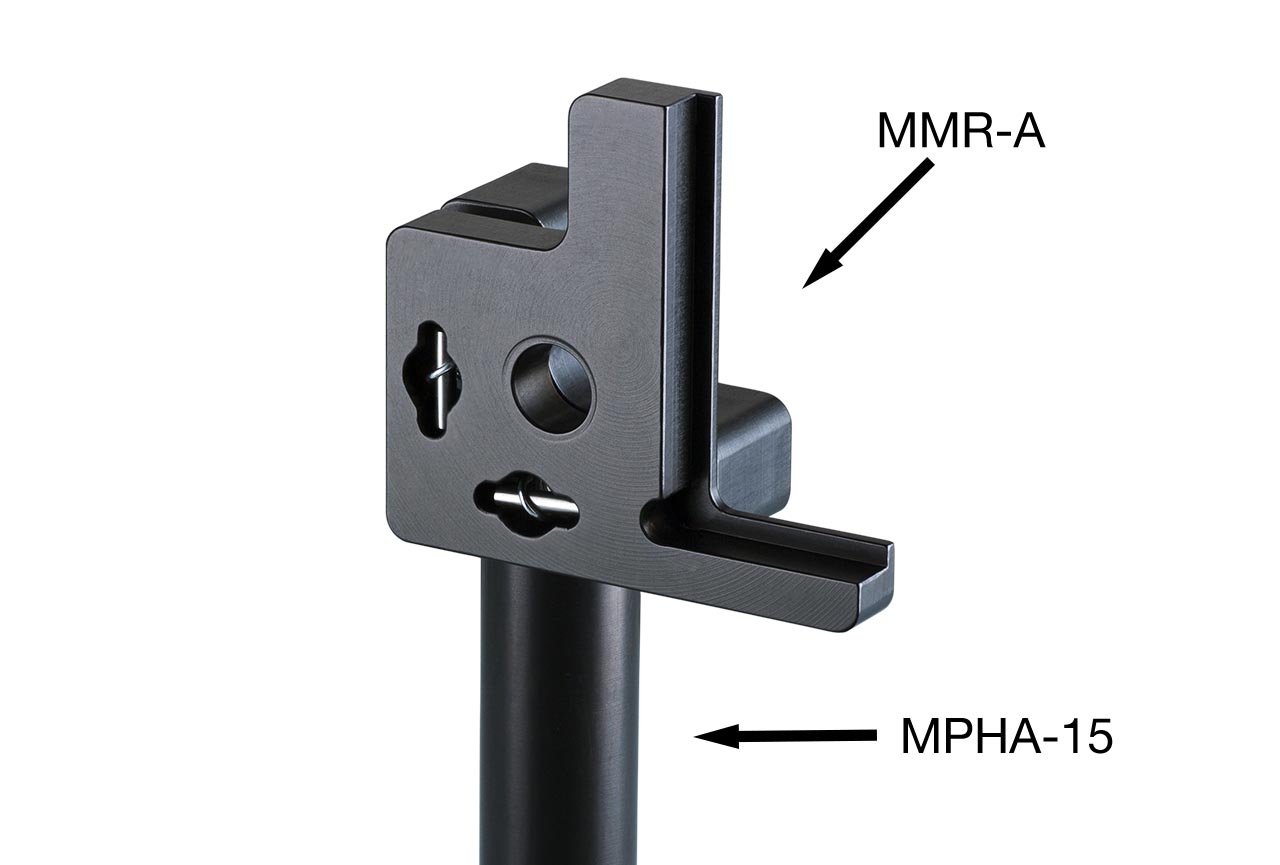 MMR-A. Регулируемый держатель поляризатора с потайными винтами. На дюралевом установочном стержне Ф15 мм