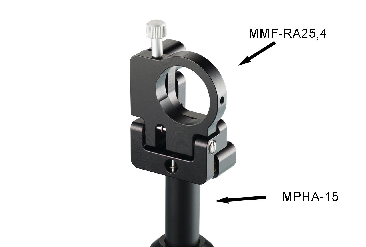 MMFS-RA. Малый откидной юстируемый держатель для оптики с потайными винтами, правый. На дюралевом установочном стержне Ф15 мм